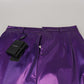 Elegant Shining Purple Straight Fit Pants