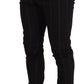 Elegant Black Striped Chino Pants