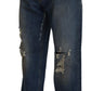 Stunning Tattered Denim Italian Jeans