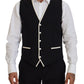 Elegant Black and White Slim Fit Three Piece Suit