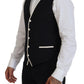 Elegant Black and White Slim Fit Three Piece Suit