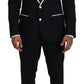 Elegant Black and White Slim Fit Three Piece Suit