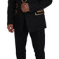 Elegant Black & Gold Slim Fit 3 Piece Suit