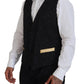 Elegant Black & Gold Slim Fit 3 Piece Suit