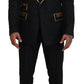 Elegant Black & Gold Slim Fit 3 Piece Suit