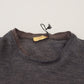 Sleek Gray Crewneck Pullover Sweater