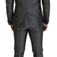 Elegant Black Silk Blend Slim Fit Suit