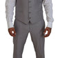 Elegant Silver Slim Fit Three-Piece Suit