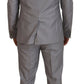 Elegant Silver Slim Fit Three-Piece Suit