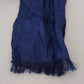 Elegant Silk Fringe Scarf in Chic Blue