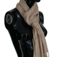 Beige Cotton Shawl Foulard Fringe Scarf