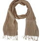 Beige Cotton Shawl Foulard Fringe Scarf