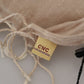 Beige Cotton Shawl Foulard Fringe Scarf
