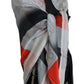 Gray Red Shawl Foulard Wrap Scarf