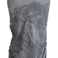 Gray Print Shawl Foulard Fringes Scarf