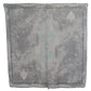 Gray Print Shawl Foulard Fringes Scarf