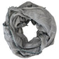 Gray Print Shawl Foulard Fringes Scarf