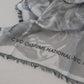 Gray Print Shawl Foulard Fringes Scarf