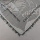 Gray Print Shawl Foulard Fringes Scarf