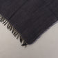 Dark Blue Wool Neck Wrap Shawl Fringes Scarf