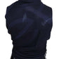Dark Blue Wool Neck Wrap Shawl Fringes Scarf