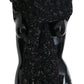 Black Wool Knitted Wrap Foulard Fringe Scarf