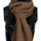 Elegant Dark Brown Knitted Scarf