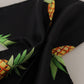 Black Pineapple Printed Square Handkerchief  Scarf