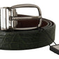 Elegant Italian Leather Crocodile Belt