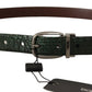 Elegant Italian Leather Crocodile Belt