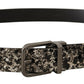 Elegant Marble Print Leather Belt