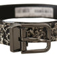 Elegant Marble Print Leather Belt