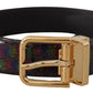 Elegant Vernice Leather Belt with Silver Buckle