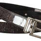 Sleek Grosgrain Leather Belt with Metal Buckle