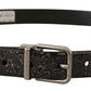 Sleek Grosgrain Leather Belt with Metal Buckle