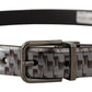 Sleek Italian Leather Belt in Sophisticated Gray