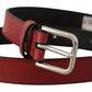 Elegant Maroon Italian Leather Belt