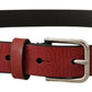 Elegant Maroon Italian Leather Belt