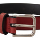 Elegant Maroon Italian Leather Belt