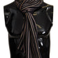 Multicolor Stripes Wool Knit Fringe Shawl Scarf