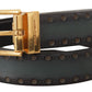 Emerald Elegance Leather Belt