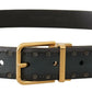 Emerald Elegance Leather Belt