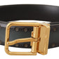 Emerald Elegance Leather Belt