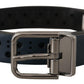 Elegant Navy Blue Leather Belt