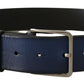 Elegant Italian Leather Belt in Blue