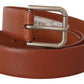 Elegant Leather Belt with Metal Buckle