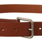 Elegant Leather Belt with Metal Buckle