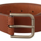 Elegant Leather Belt with Metal Buckle