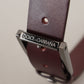 Elegant Brown Leather Designer Belt