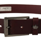 Elegant Brown Leather Designer Belt